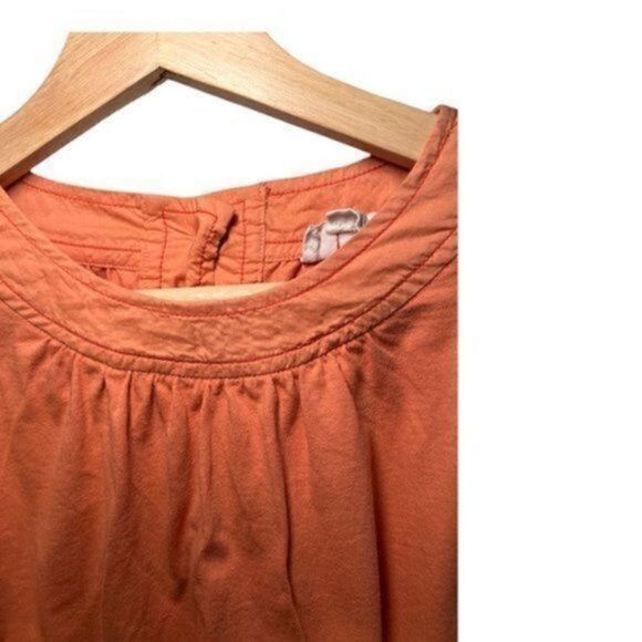 Anthropologie Short Sleeve Orange Puff Sleeve Blouse XS - Picture 5 of 12